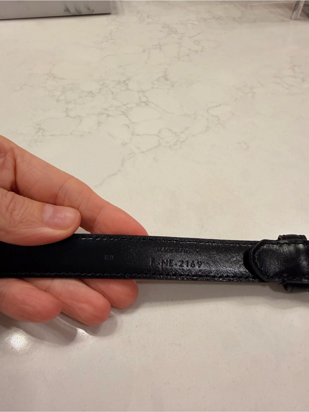 Celine Black Leather Belt with Gold Triomphe Buckle - Picture 3 of 5